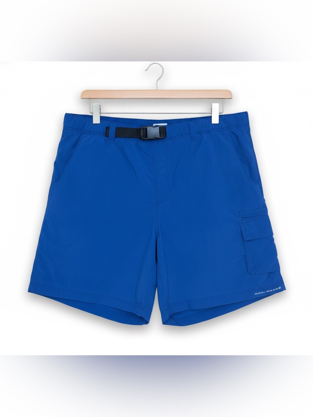 Columbia PFG Omni-Shade Fishing Shorts Men’s Large Blue Belted Cargo Lined
